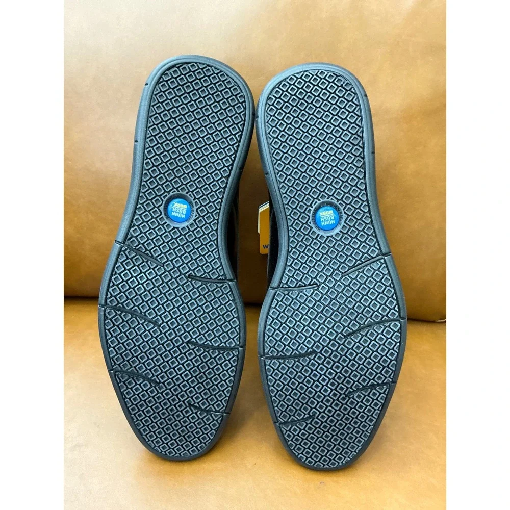 Nunn Bush Chase Work Slip On Mens 10.5W Black New Slip Resistant Memory Foam